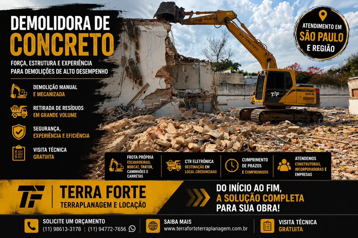 Demolidora de Concreto em São Paulo | Terra Forte