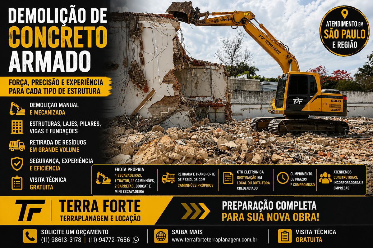 Demolição de Concreto Armado em São Paulo | Terra Forte